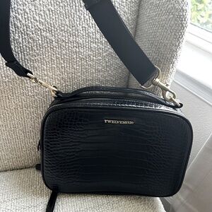 TWELVElittle diaper bag , crossbody purse croc black